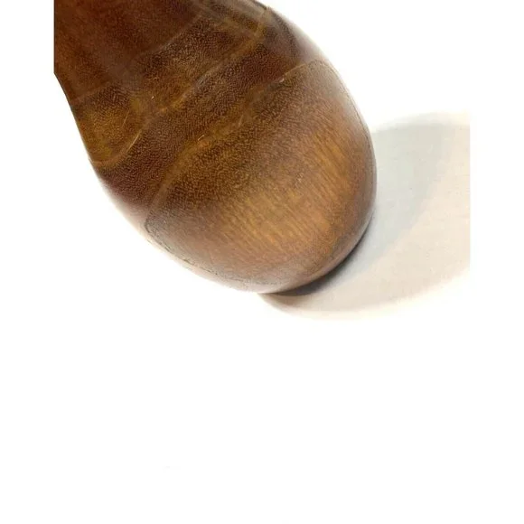 Vintage Wooden Vase Fluted Large Brown Grain MCM Retro Decor Primitive Modern - Picture 6 of 8